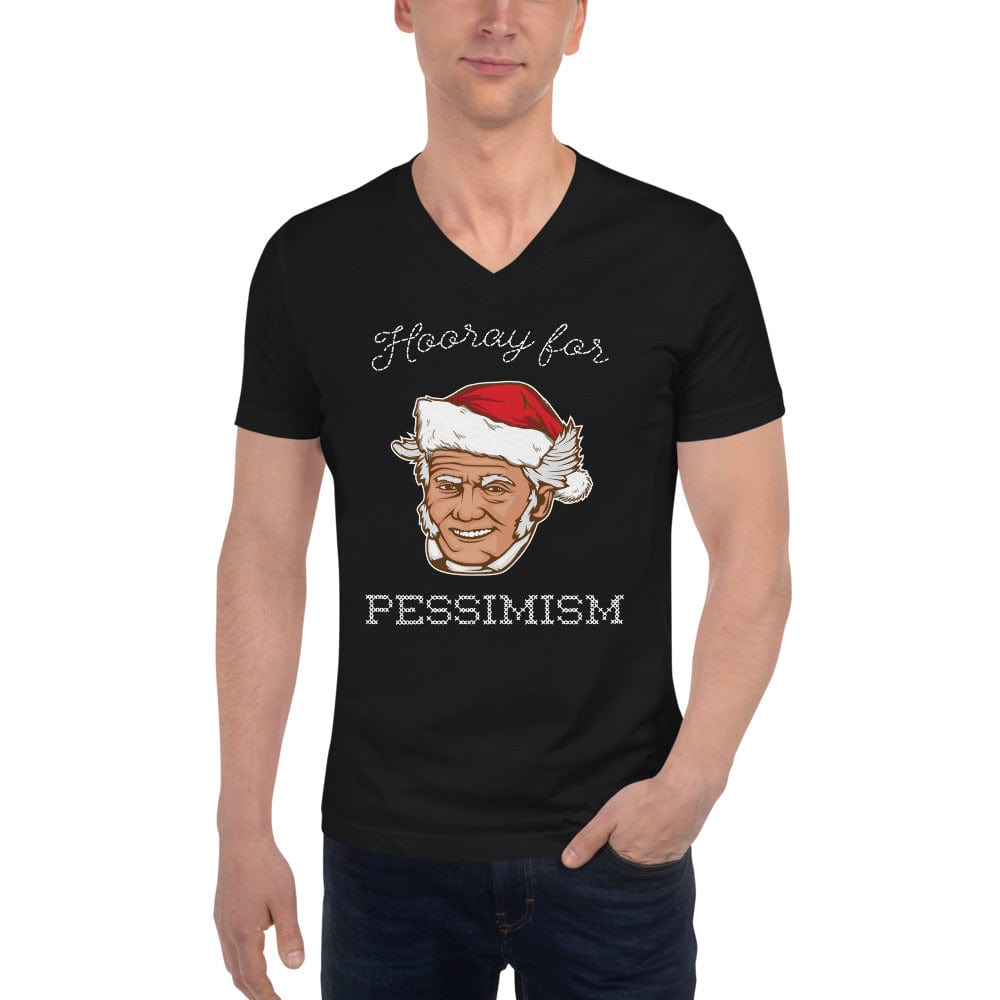 Santa Schopenhauer - Hooray For Pessimism - Unisex V-Neck T-Shirt