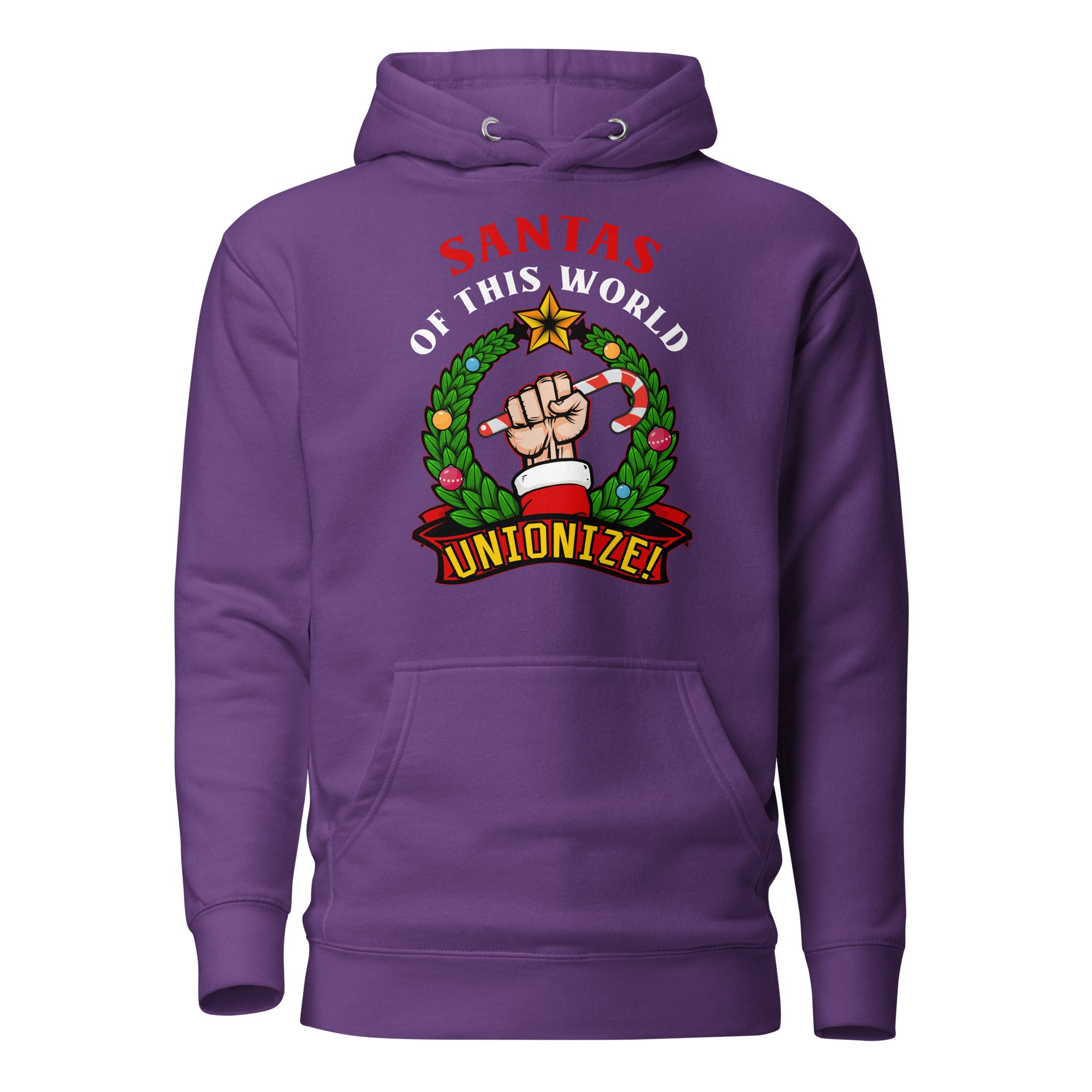 Santas of this world, Unionize! - Premium Hoodie - Purple - The Philosopher's Shirt