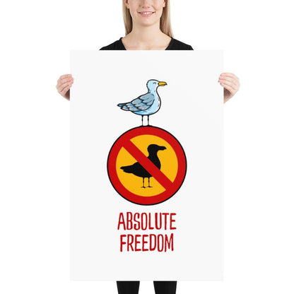 Sartre - Absolute Freedom Seagull - Poster
