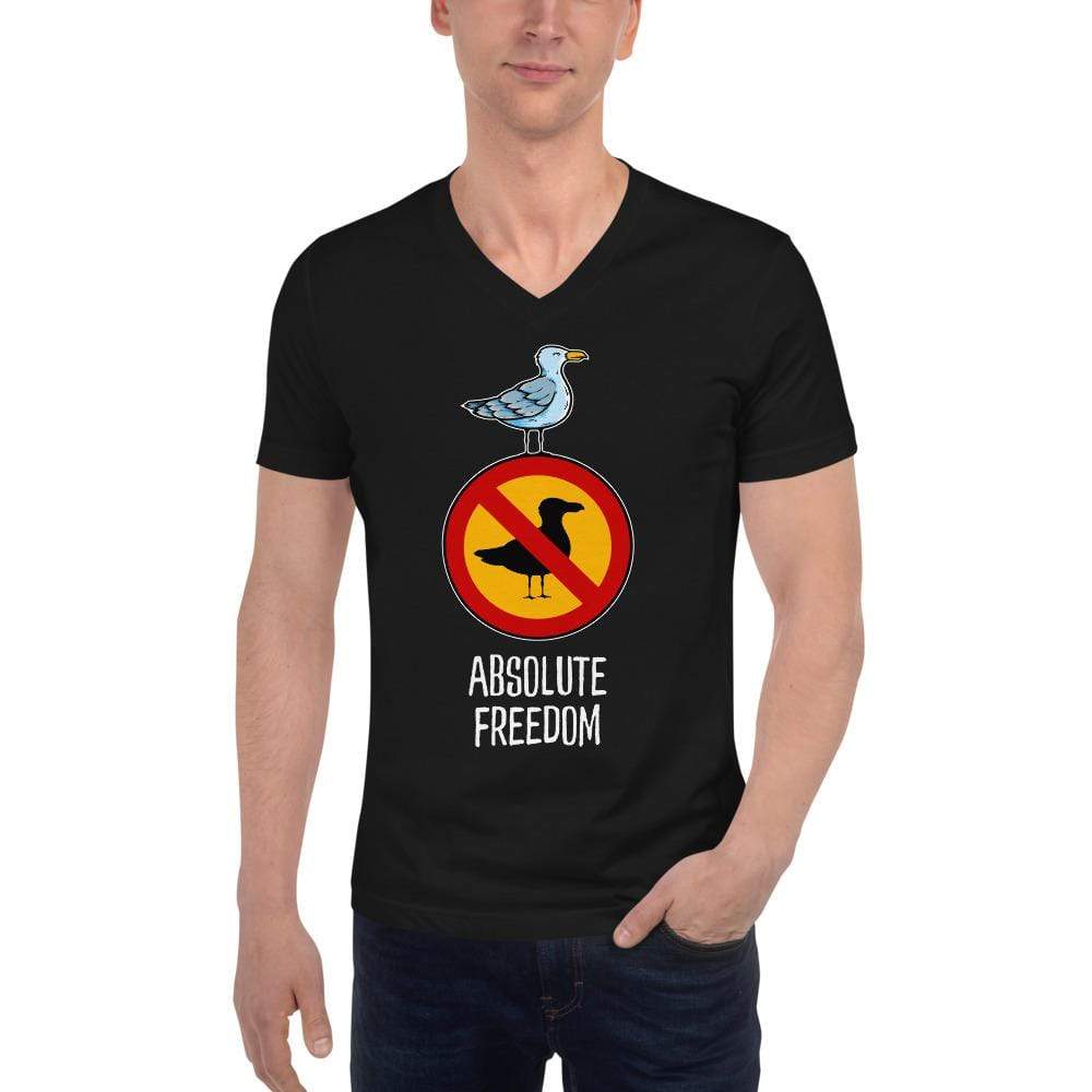 Sartre - Absolute Freedom Seagull - Unisex V-Neck T-Shirt