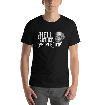 Sartre Portrait - Hell is other people - Basic T-Shirt