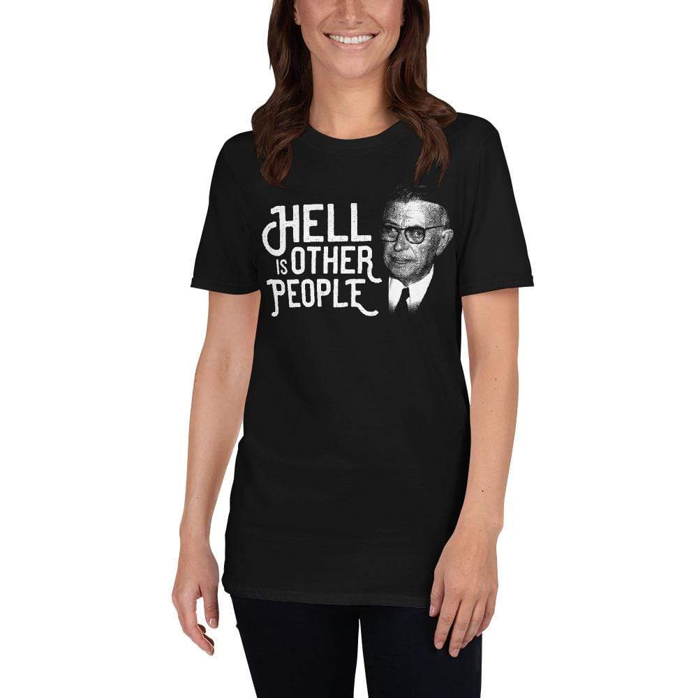 Sartre Portrait - Hell is other people - Premium T-Shirt