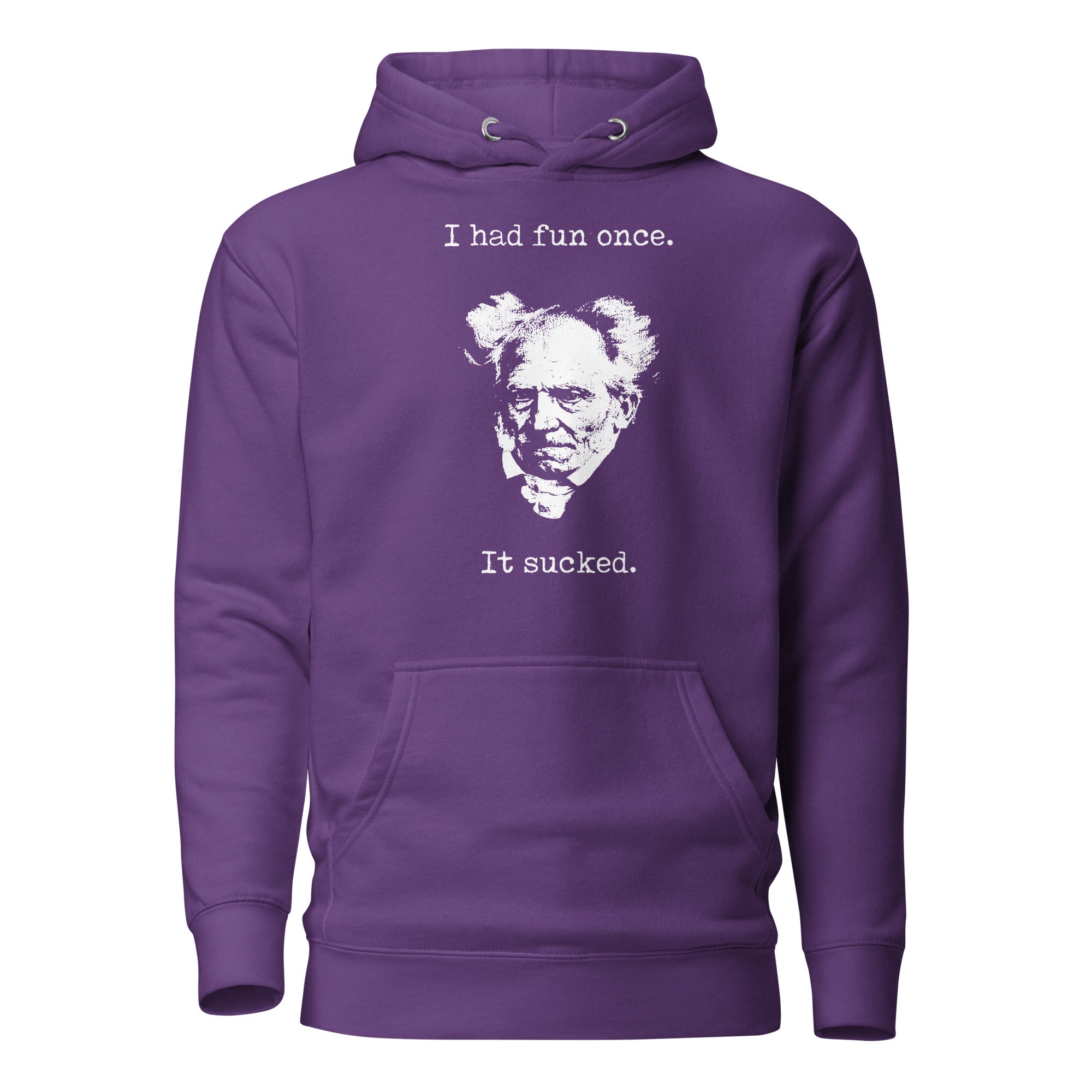 Schopenhauer - I Had Fun Once - It Sucked - Premium Hoodie-Premium Hoodie-The Philosopher's Shirt