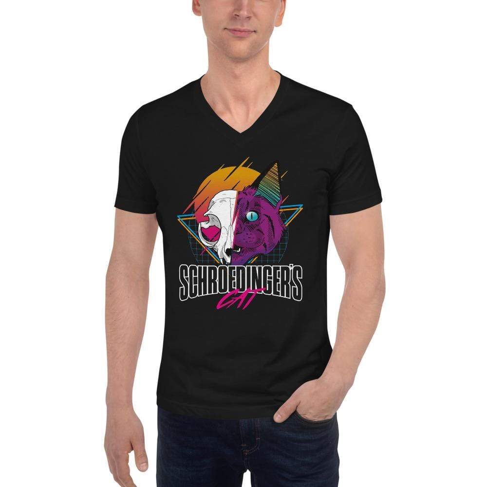 Schroedinger's Cat Retro - Unisex V-Neck T-Shirt