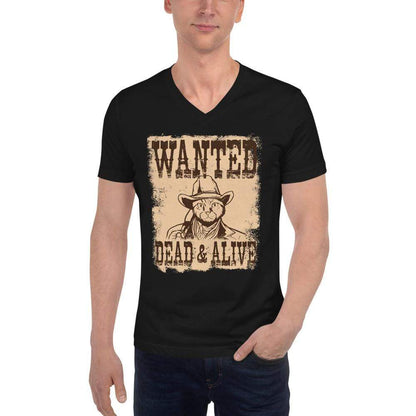 Schroedinger's Cat - Wanted Dead & Alive - Unisex V-Neck T-Shirt