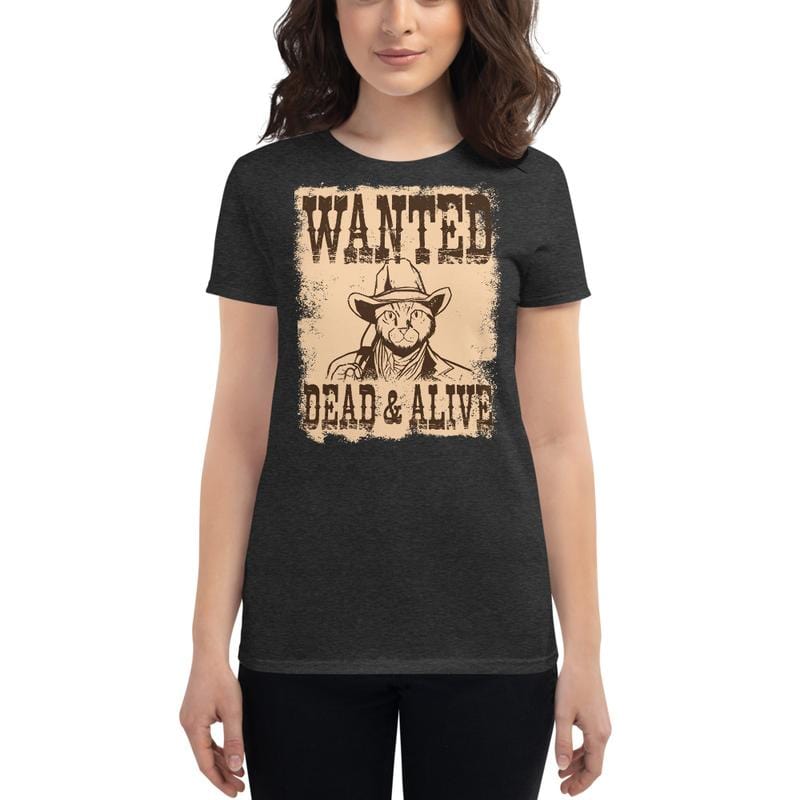 Schroedinger's Cat - Wanted Dead & Alive - Women's T-Shirt - Heather Dark Grey / L - Discounted (US)