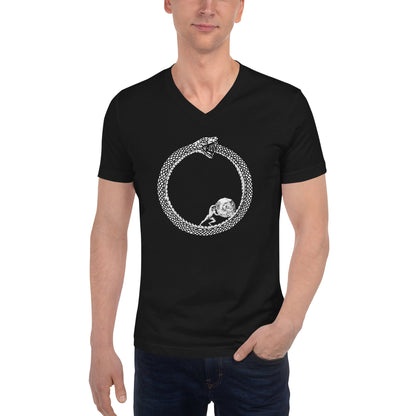 Sisyphus in Ouroboros - Unisex V-Neck T-Shirt