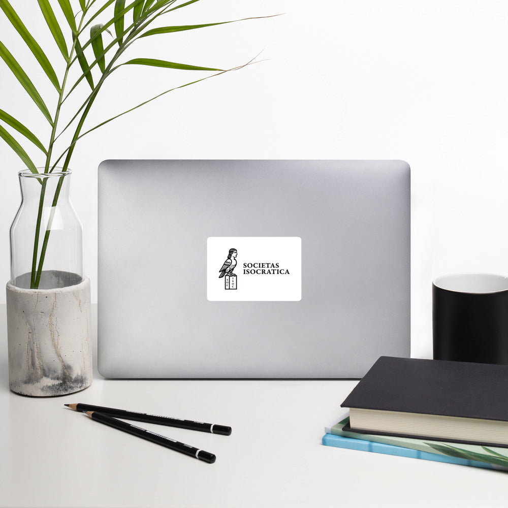 Societas Isocratica Styled Logo - Sticker - 10 x 10 cm | 4 x 4 inches - The Philosopher's Shirt