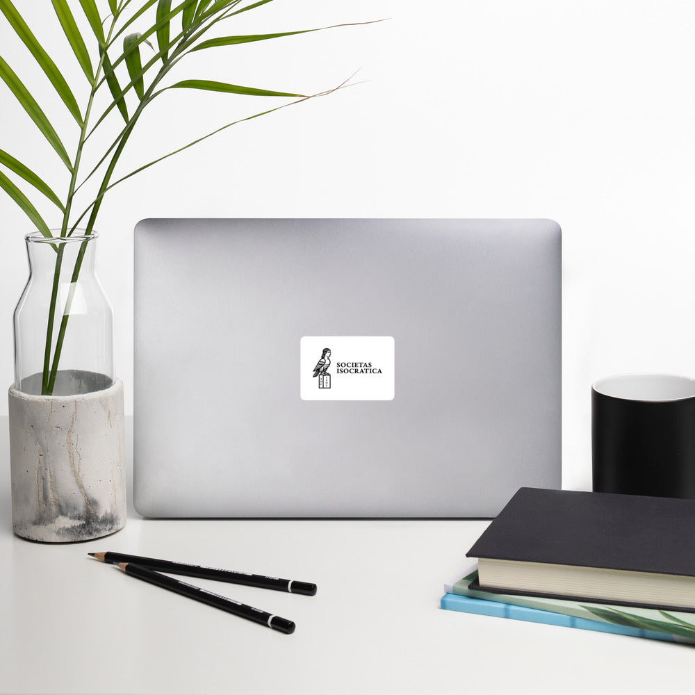 Societas Isocratica Styled Logo - Sticker - 7.5 x 7.5 cm | 3 x 3 inches - The Philosopher's Shirt