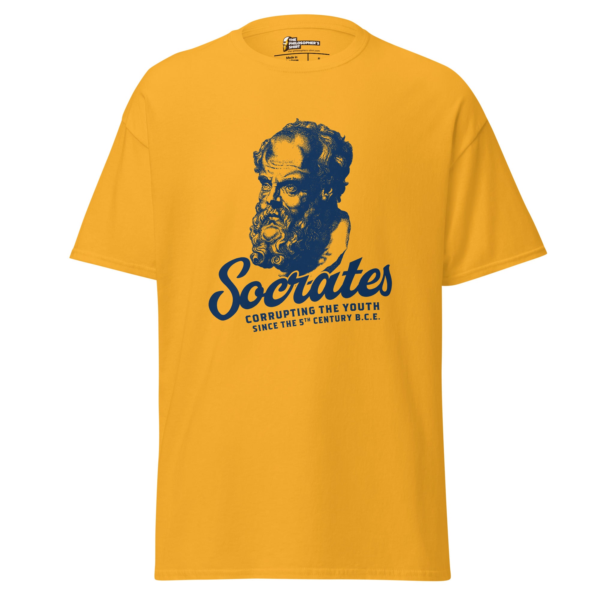 Socrates - Corrupting the youth - Unisex Classic T-Shirt - Gold - The Philosopher's Shirt