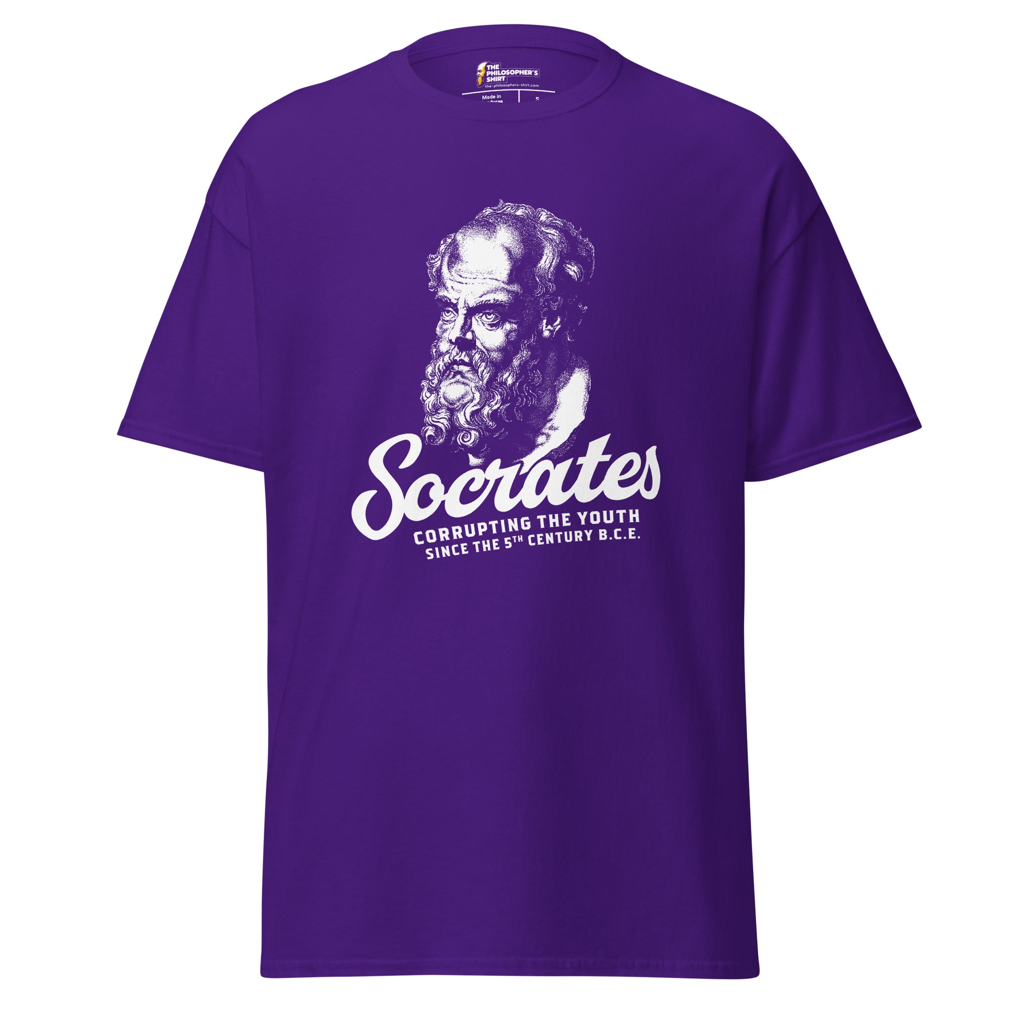 Socrates - Corrupting the youth - Unisex Classic T-Shirt - Purple - The Philosopher's Shirt