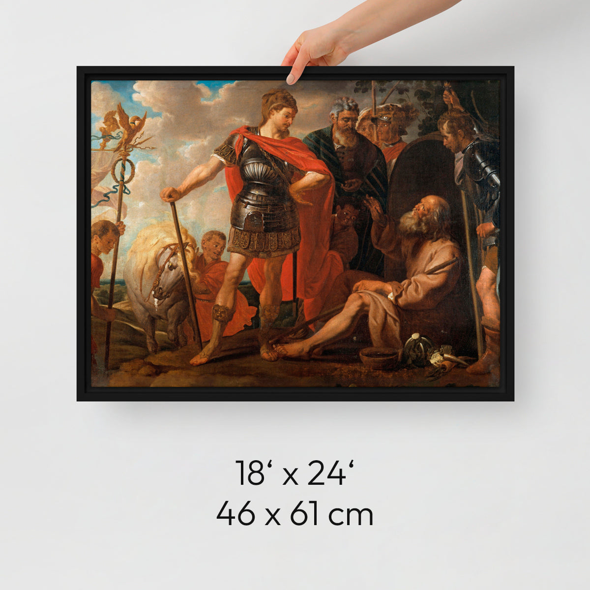 Alexander and Diogenes - Framed Canvas - The Philosopher's Shirt