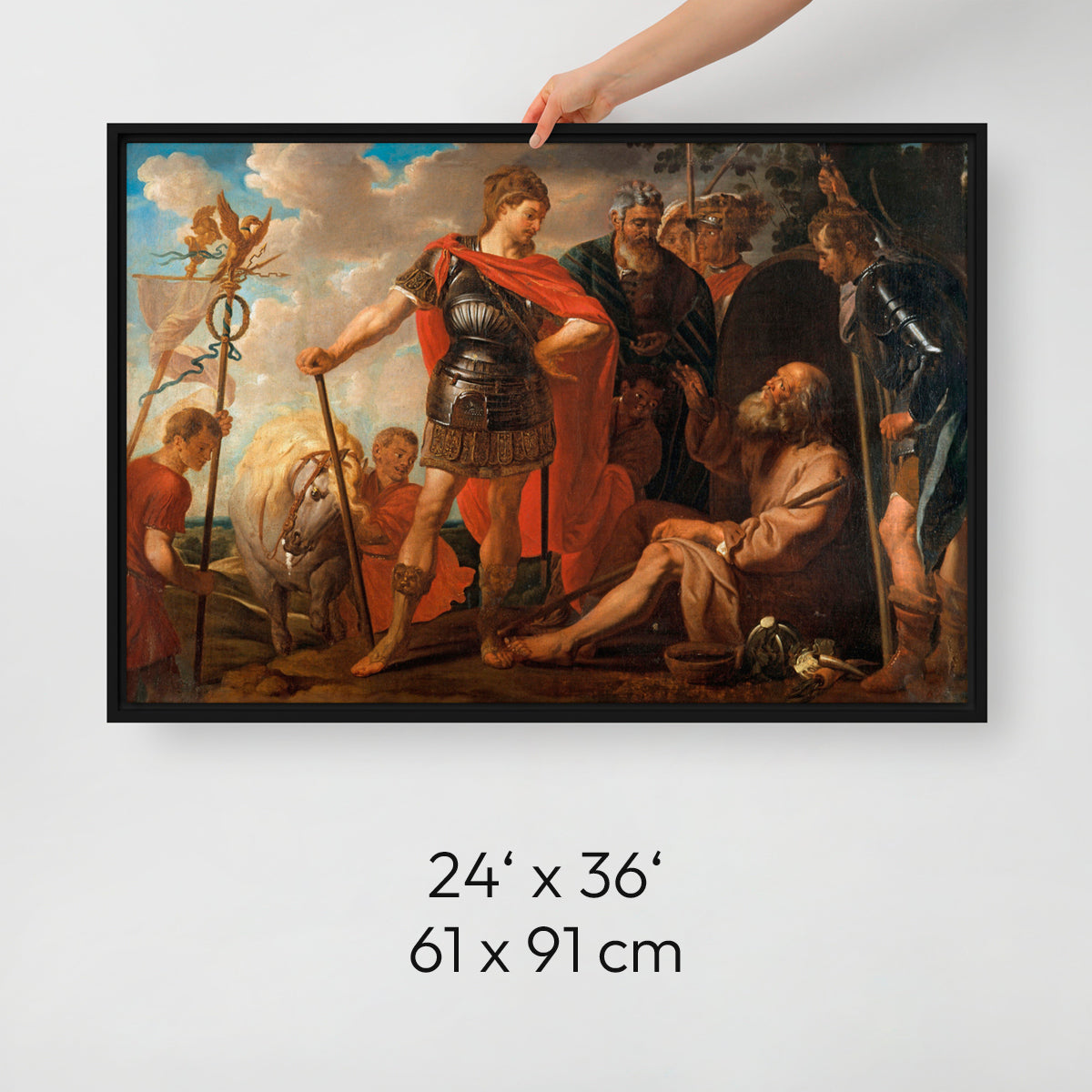 Alexander and Diogenes - Framed Canvas - The Philosopher's Shirt