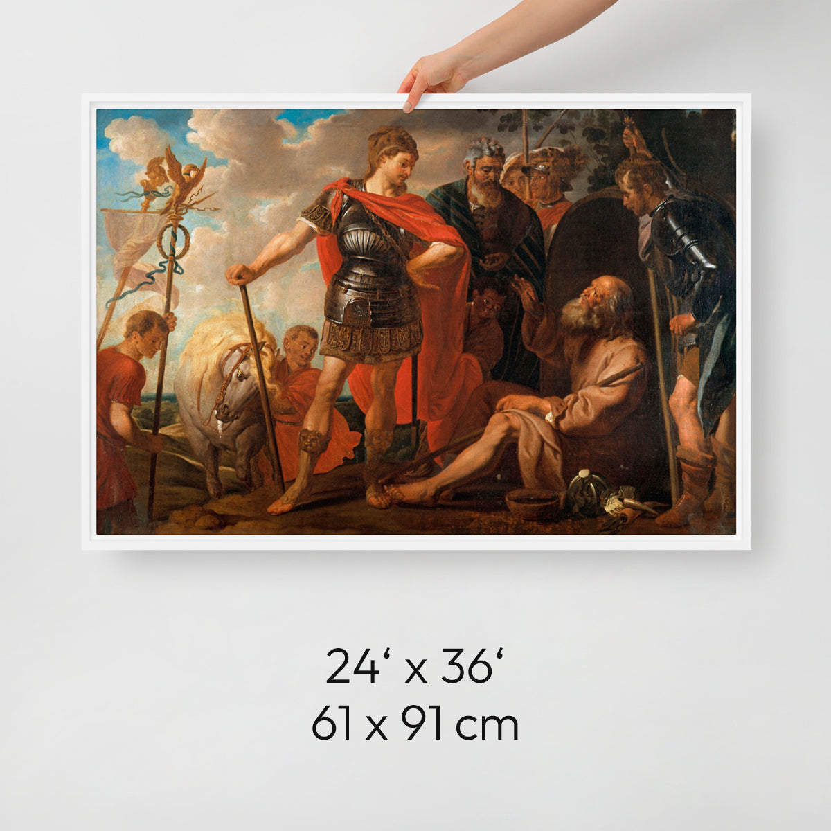 Alexander and Diogenes - Framed Canvas - The Philosopher's Shirt