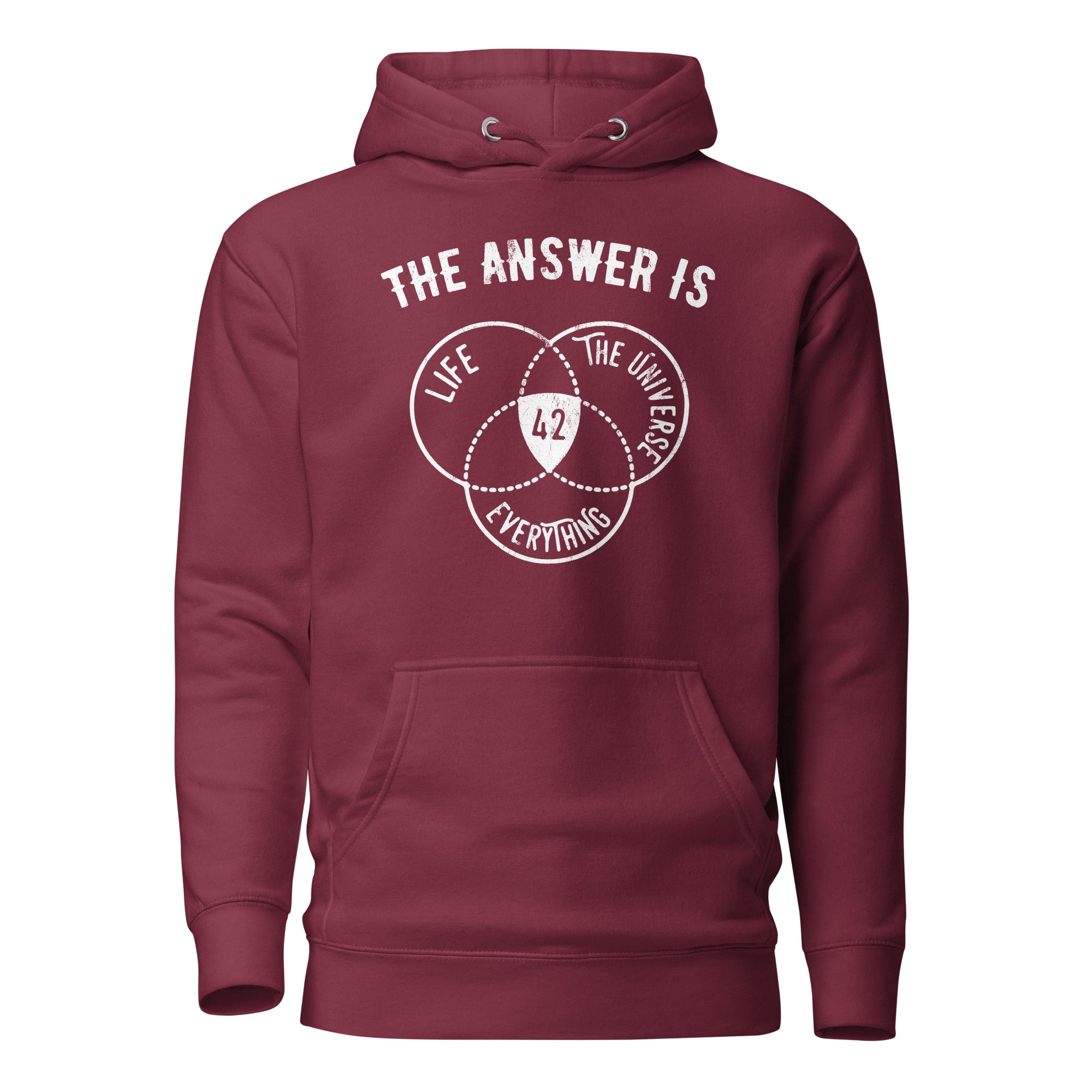 The Answer Is Always 42 - Premium Hoodie - Maroon - The Philosopher's Shirt