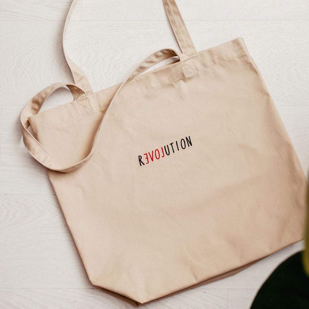 There is Love in Revolution - Embroidered - Eco Tote Bag