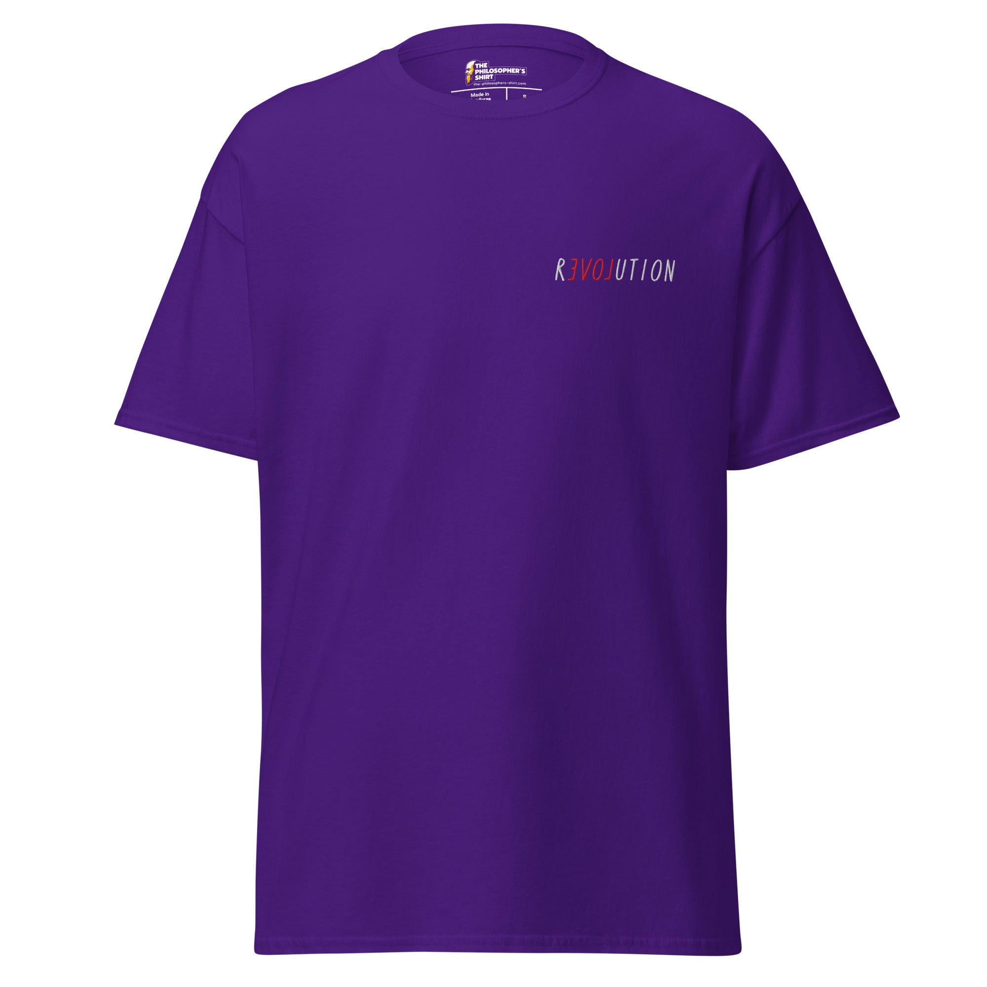 There is Love in Revolution - Embroidered - Unisex Classic T-Shirt - Purple - The Philosopher's Shirt