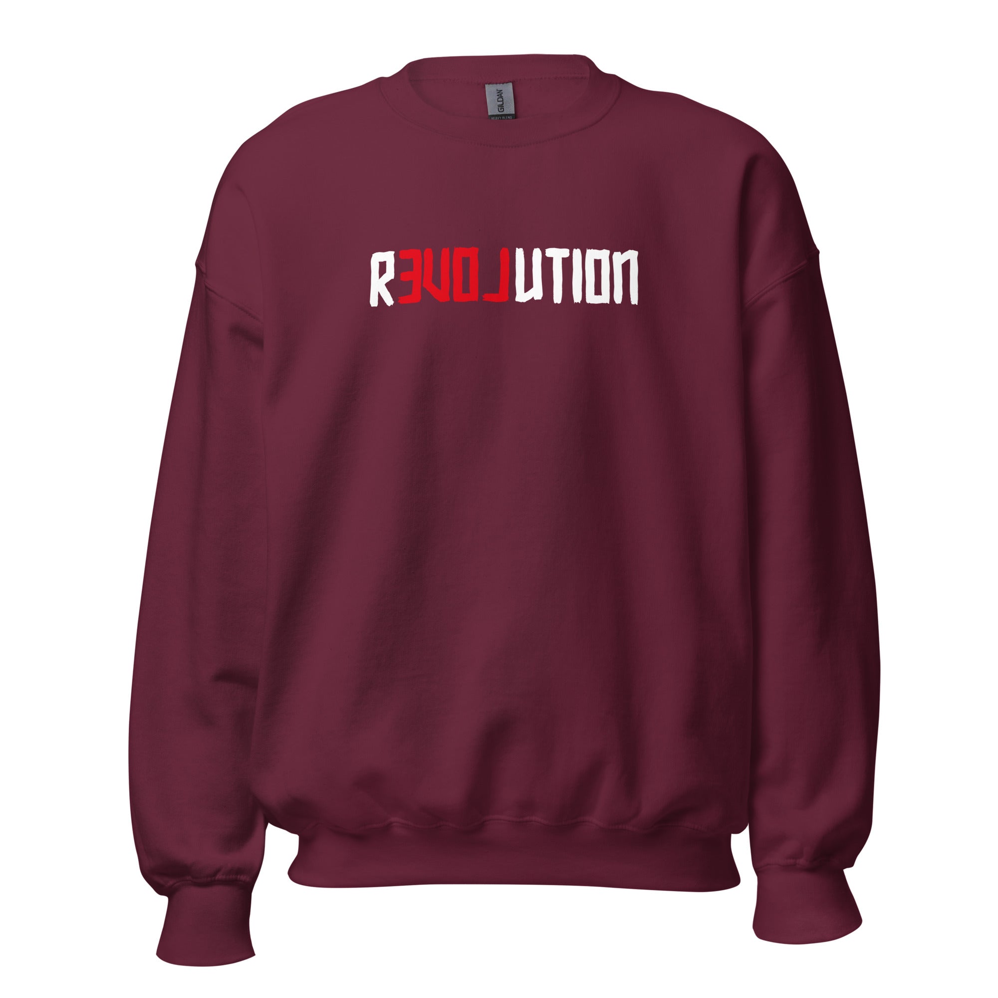 There is Love in Revolution - Sweatshirt - Maroon - The Philosopher's Shirt
