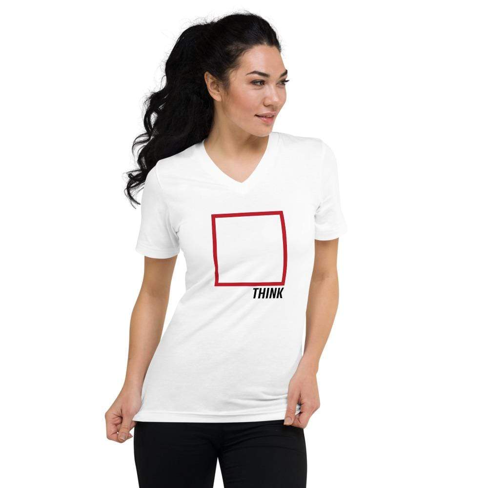 Think Outside The Box - Minimal Edition - Unisex V-Neck T-Shirt