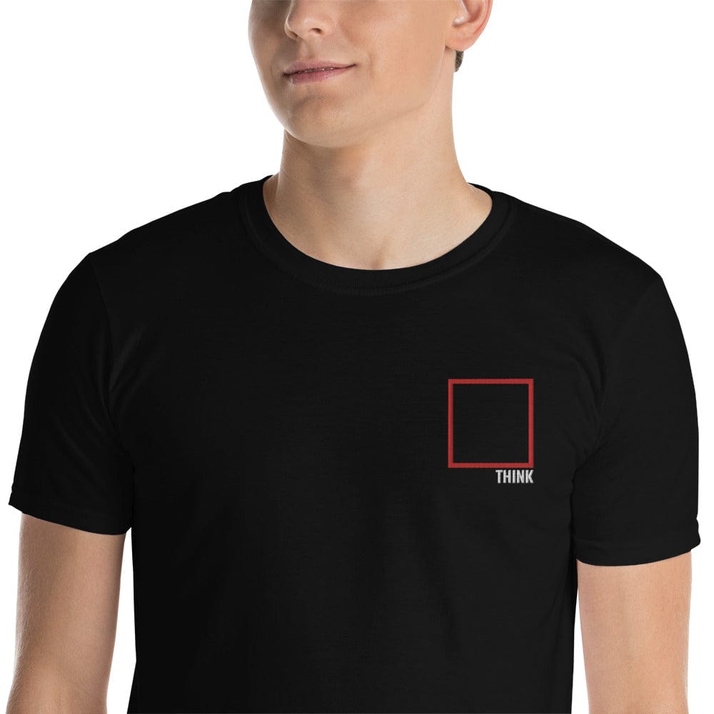 Think Outside the Box - Embroidered - Premium T-Shirt