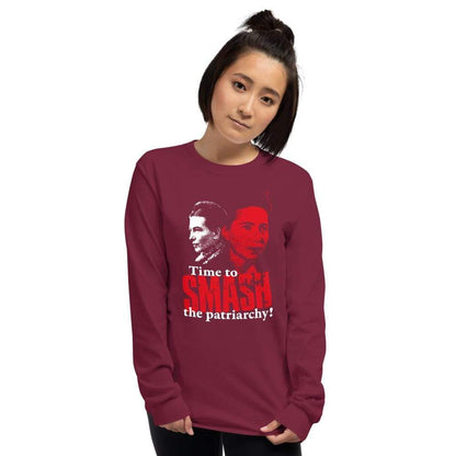 Time to SMASH the patriarchy! by Simone de Beauvoir - Long-Sleeved Shirt