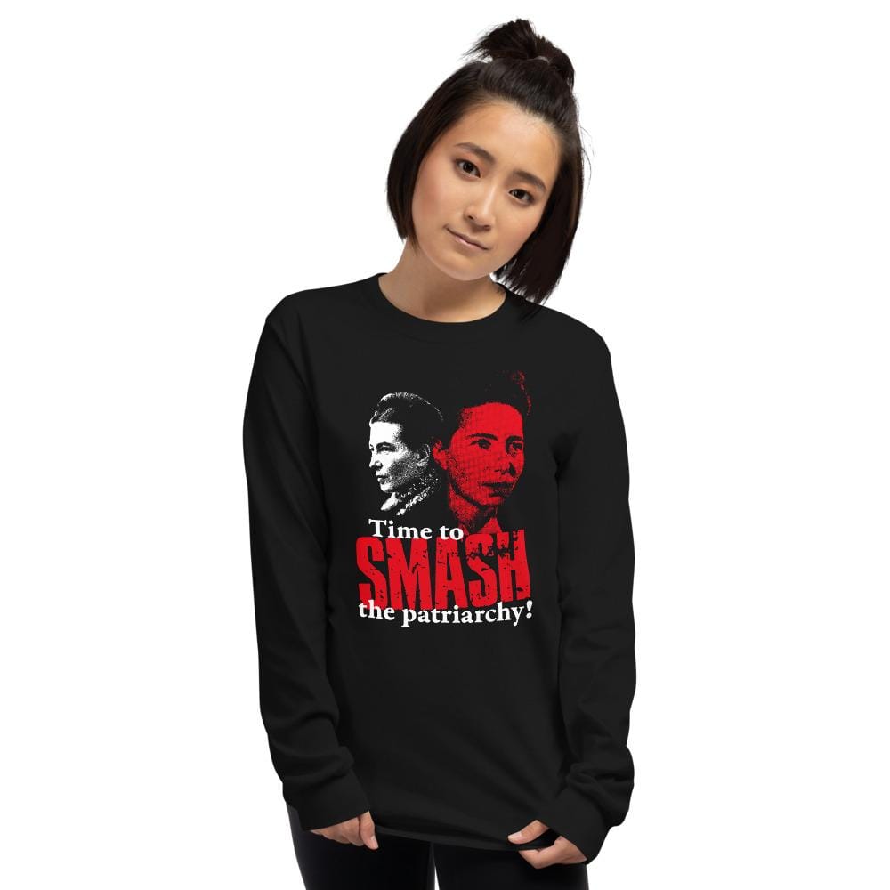 Time to SMASH the patriarchy! by Simone de Beauvoir - Long-Sleeved Shirt