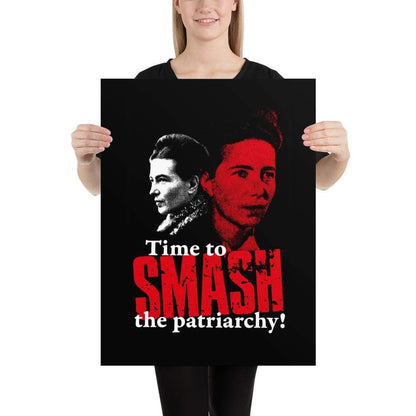 Time to SMASH the patriarchy! by Simone de Beauvoir - Poster