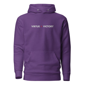 Virtud sobre Victoria - Bordado - Sudadera con capucha Premium