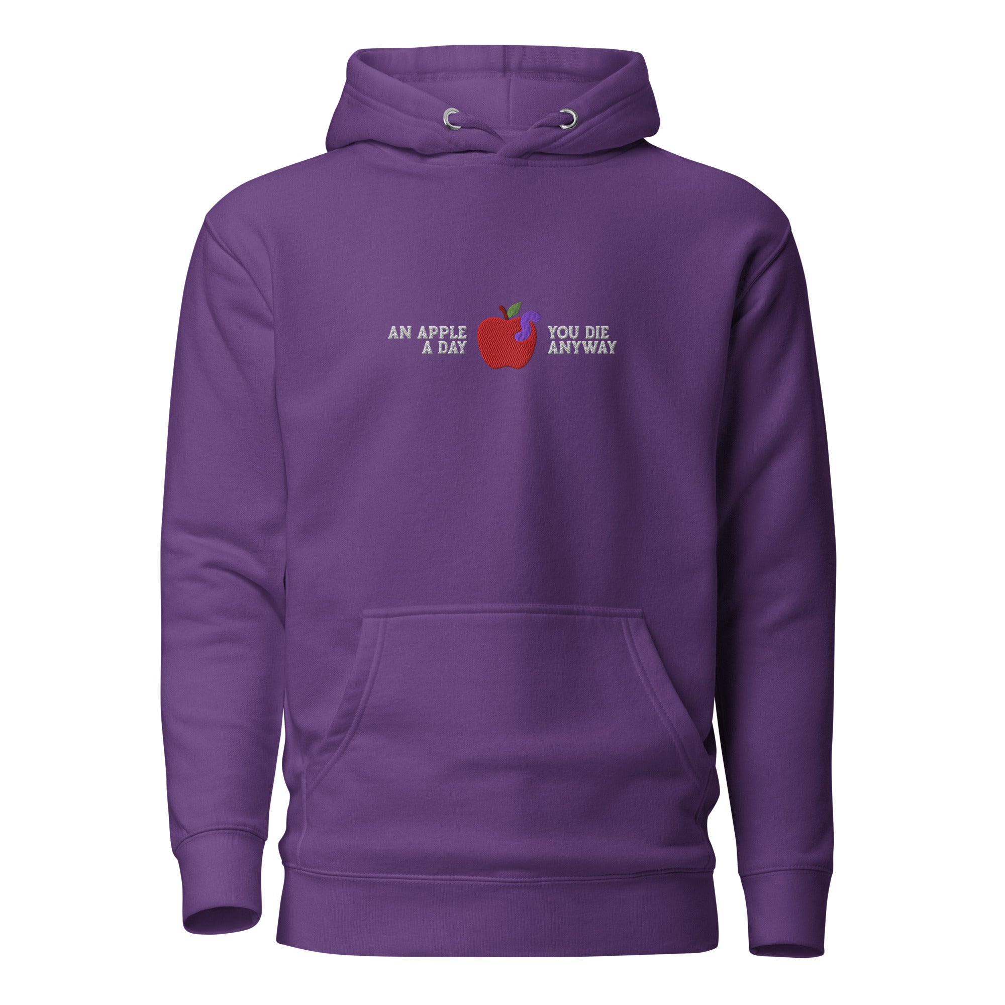 An Apple a Day - Embroidered - Premium Hoodie - Purple - The Philosopher's Shirt