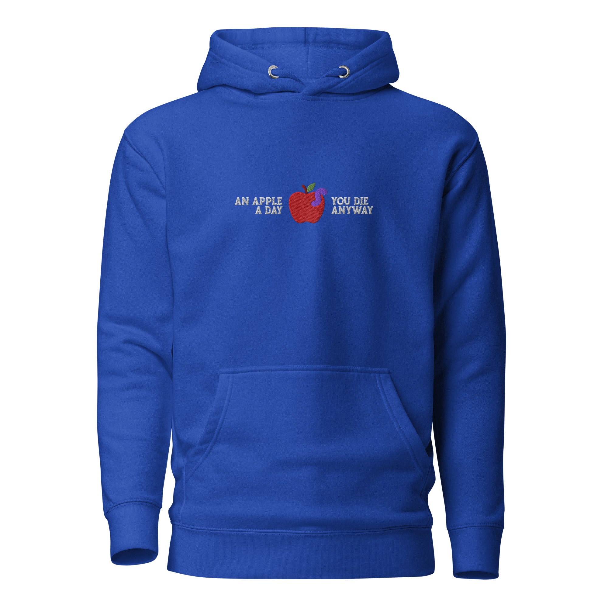 An Apple a Day - Embroidered - Premium Hoodie - Team Royal - The Philosopher's Shirt