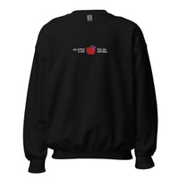 An Apple a Day - Embroidered - Sweatshirt - Black / S