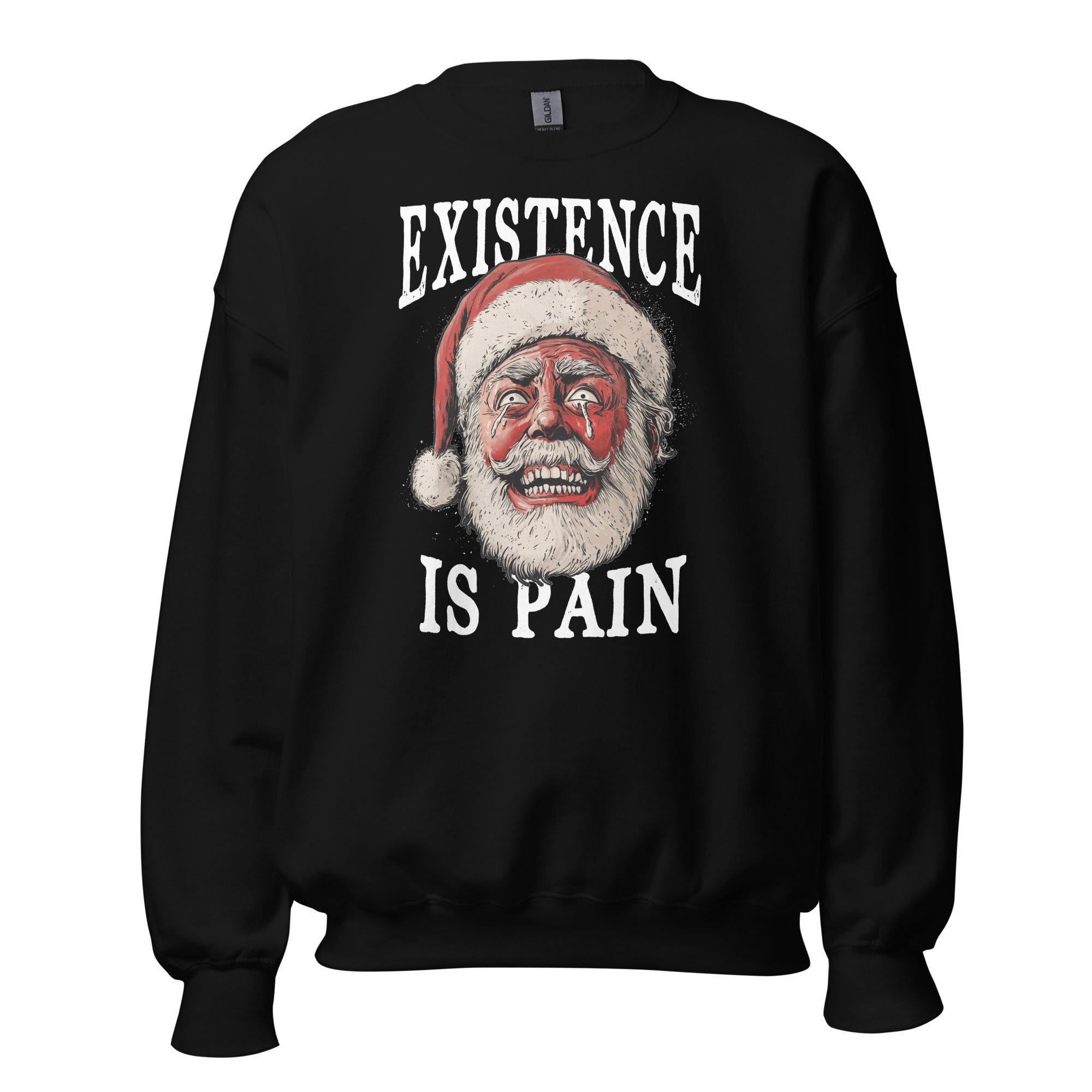 Anonymous Santa - Existence is Pain - Sweatshirt - Black - The Philosopher's Shirt