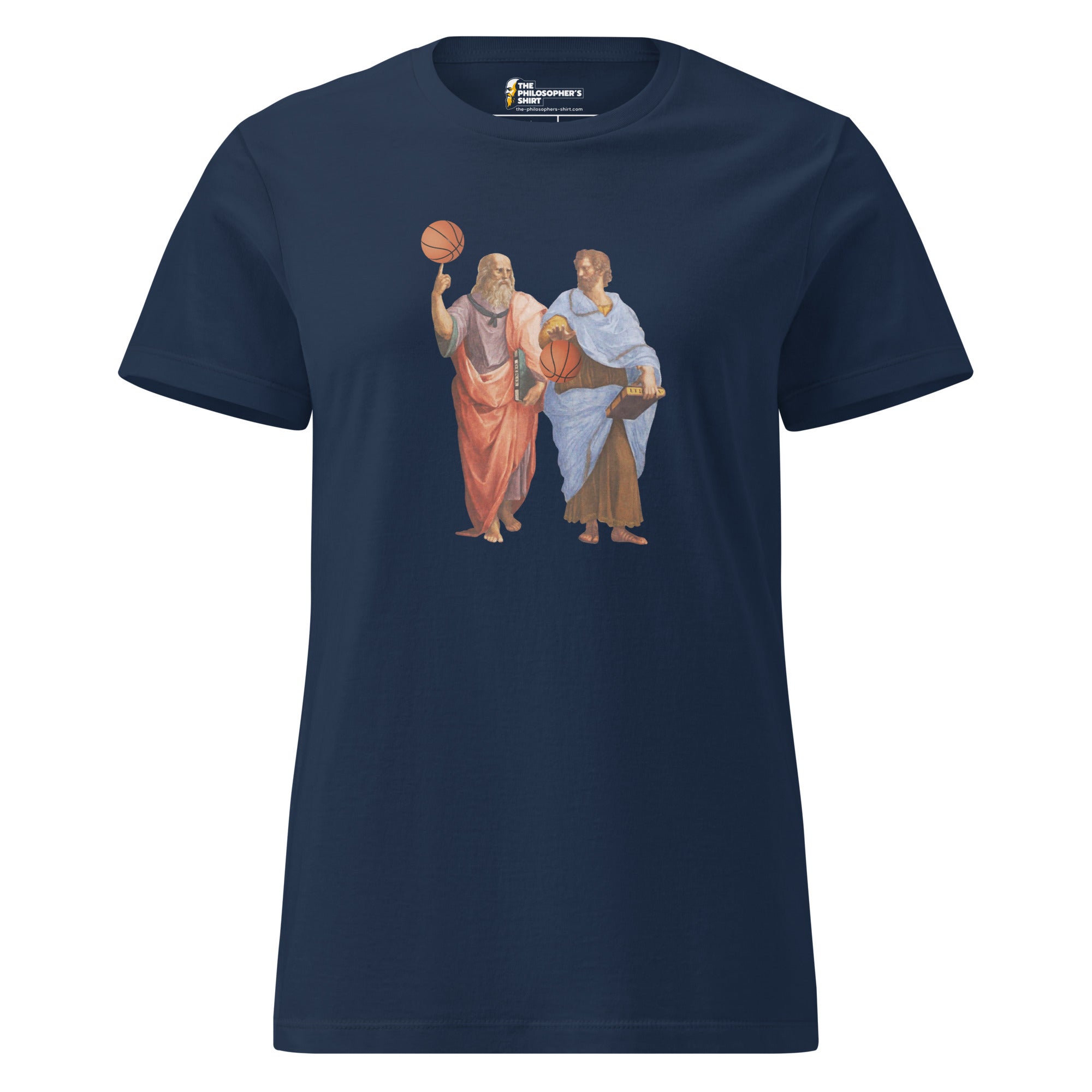 Aristotle and Plato with Basketballs - Women’s T-shirt - The Philosopher's Shirt