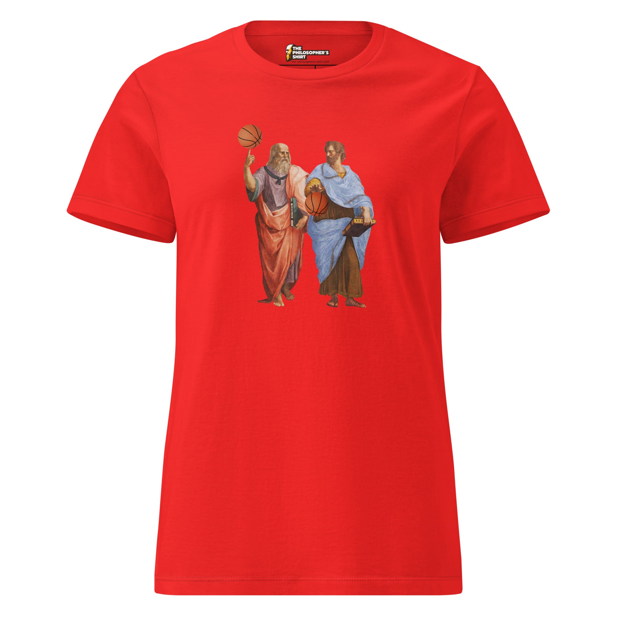 Aristotle and Plato with Basketballs - Women’s T-shirt - The Philosopher's Shirt