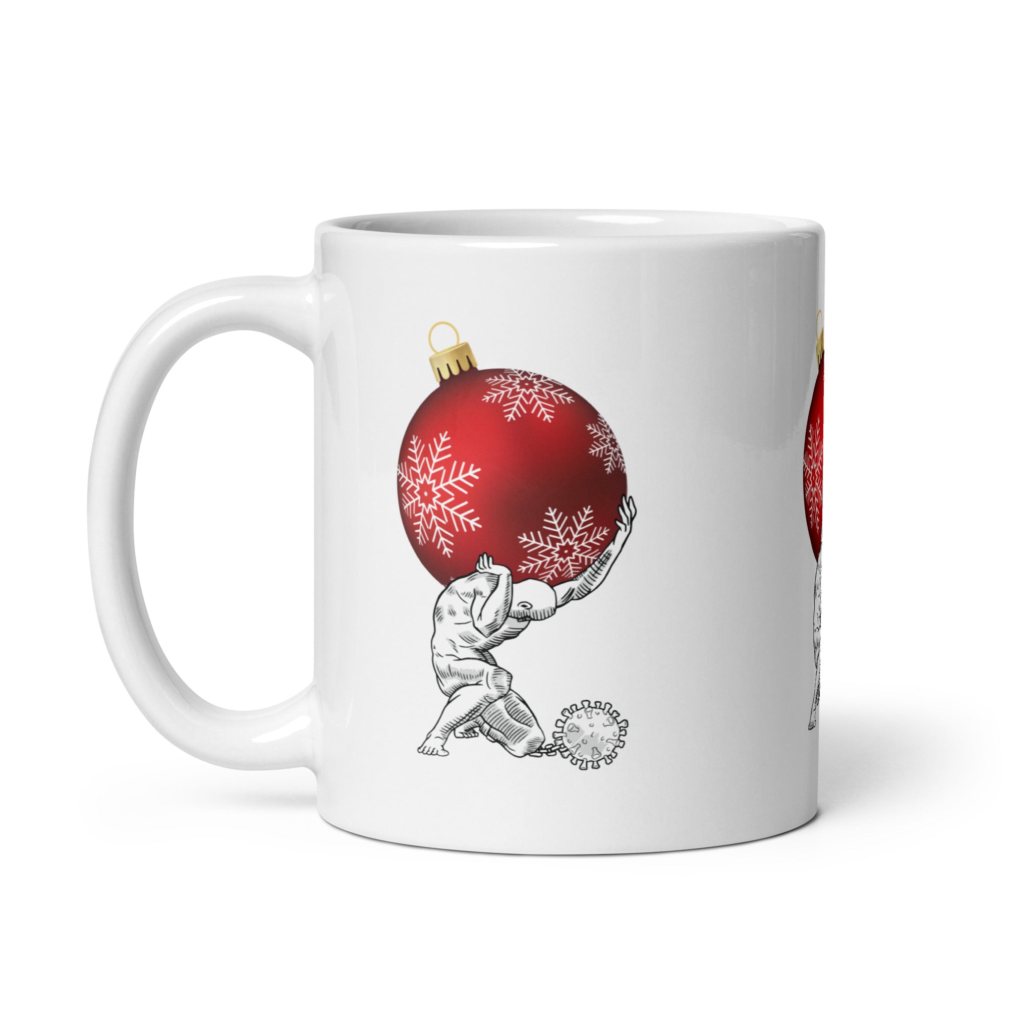 Atlas holding Christmas - Mug - The Philosopher's Shirt