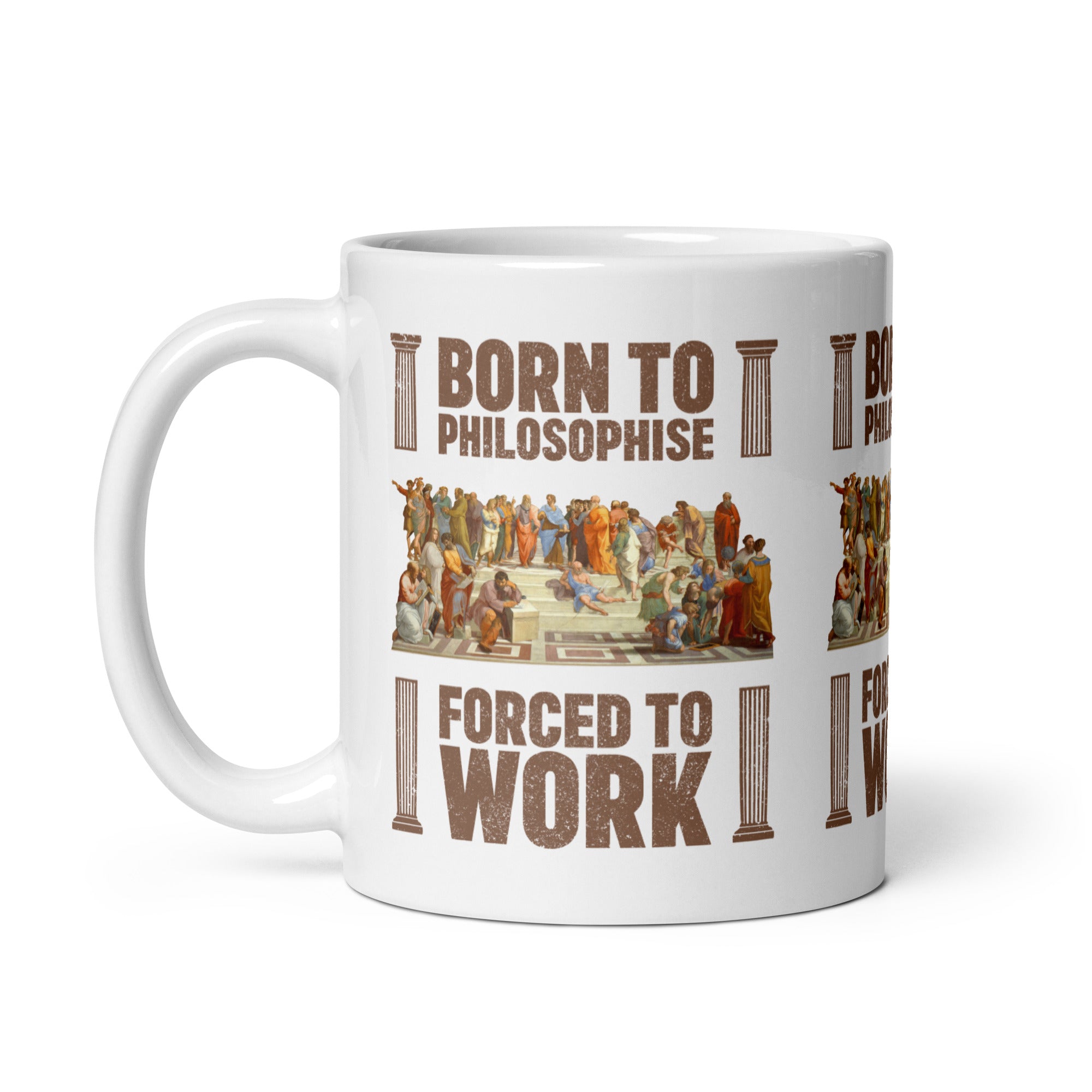 Born To Philosophise Forced To Work - Mug - The Philosopher's Shirt