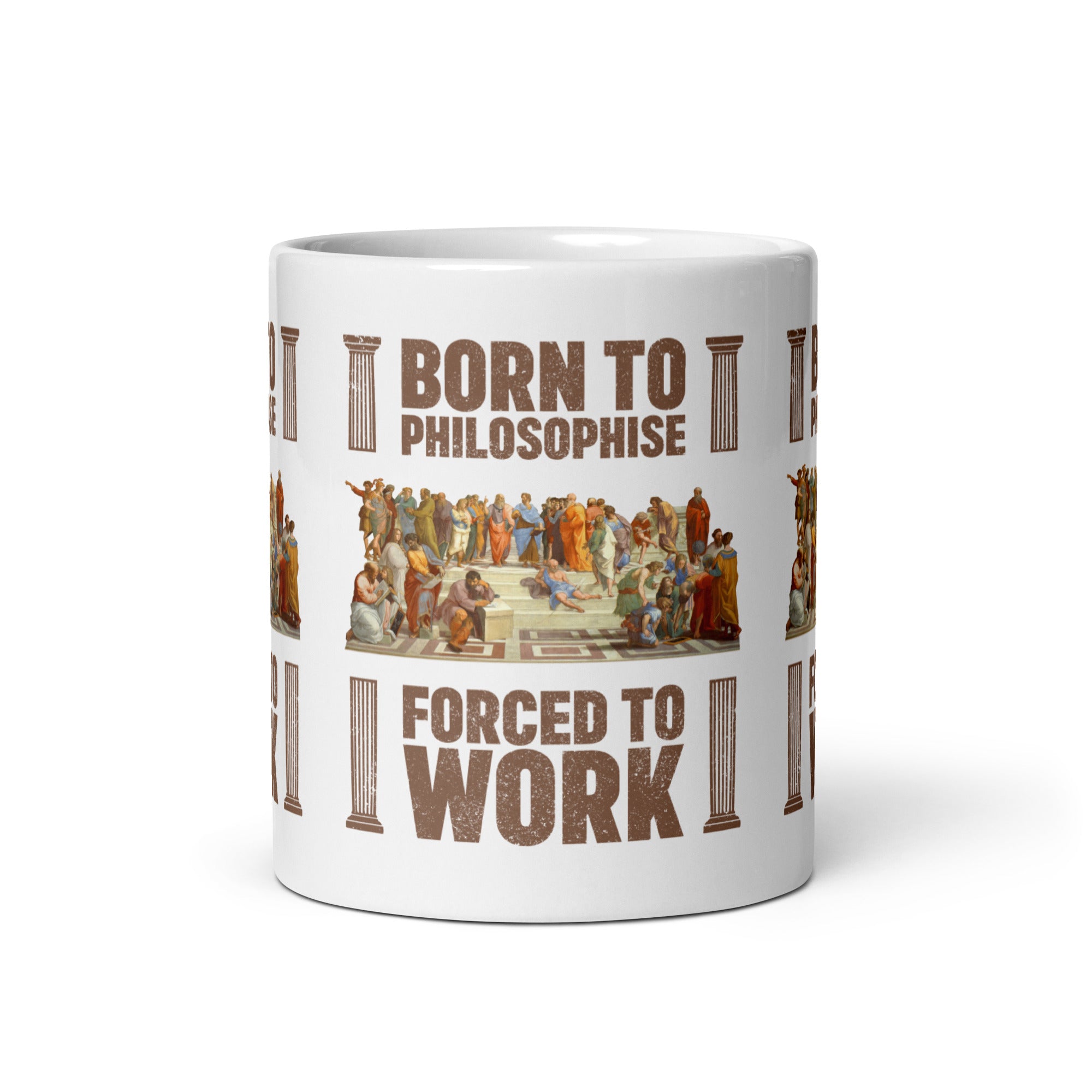 Born To Philosophise Forced To Work - Mug - The Philosopher's Shirt