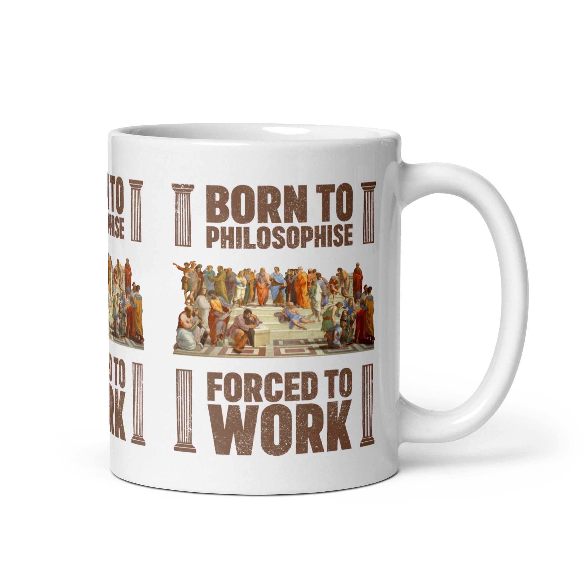 Born To Philosophise Forced To Work - Mug - The Philosopher's Shirt