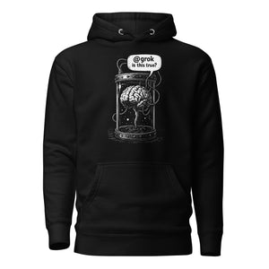 Brain in a vat asking AI - Premium Hoodie