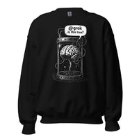 Brain in a vat asking AI - Sweatshirt - Black / S