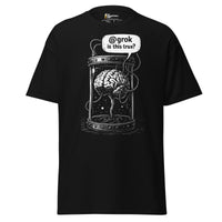 Brain in a vat asking AI - Unisex Classic T-Shirt - Black / S