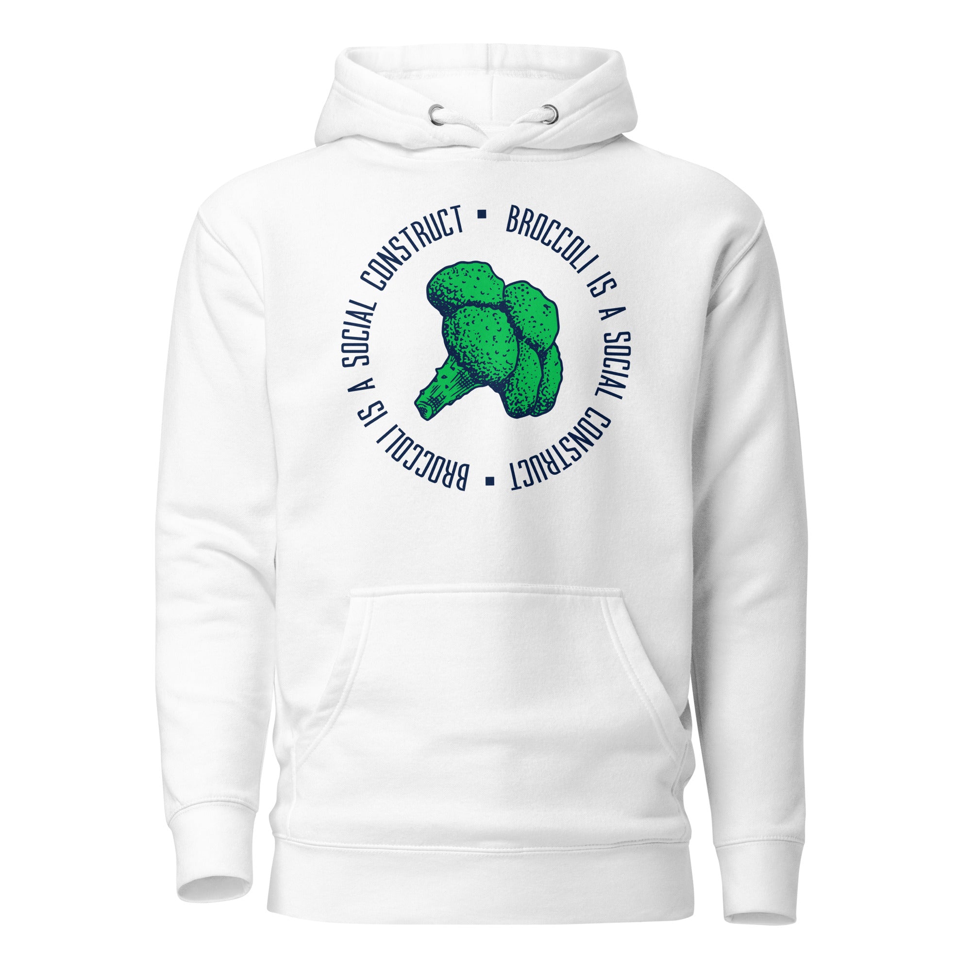 I broccoli sono un costrutto sociale - Felpa con cappuccio Premium - White - The Philosopher's Shirt