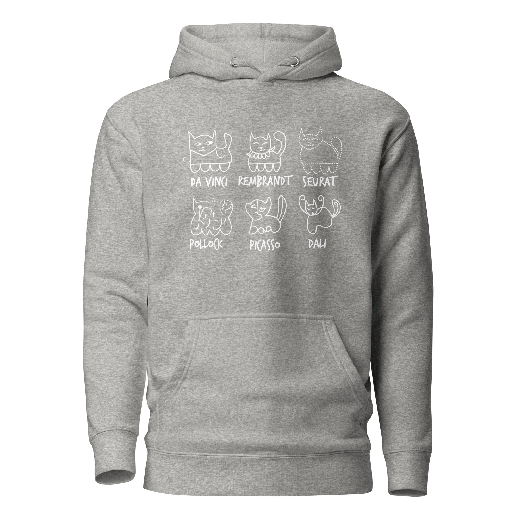 Cat by Artist - Premium Hoodie - Carbon Grey - The Philosopher's Shirt