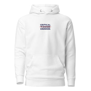 Buveur critique - Motif brodé - Sweat à capuche de qualité supérieure