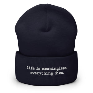 Life is meaningless, Everything dies - Beanie