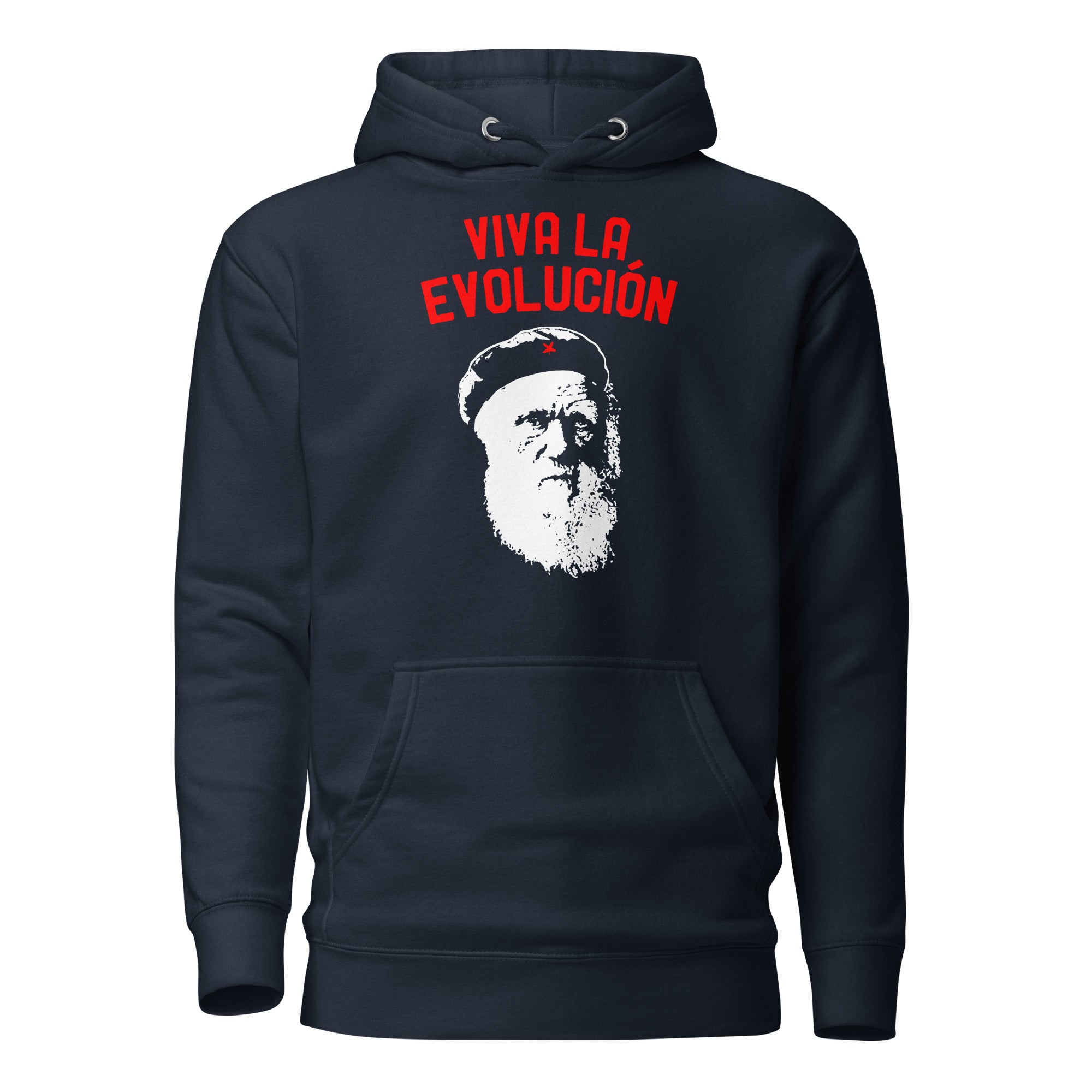 Darwin - Viva la Evolucion - Premium Hoodie - Navy Blazer - The Philosopher's Shirt