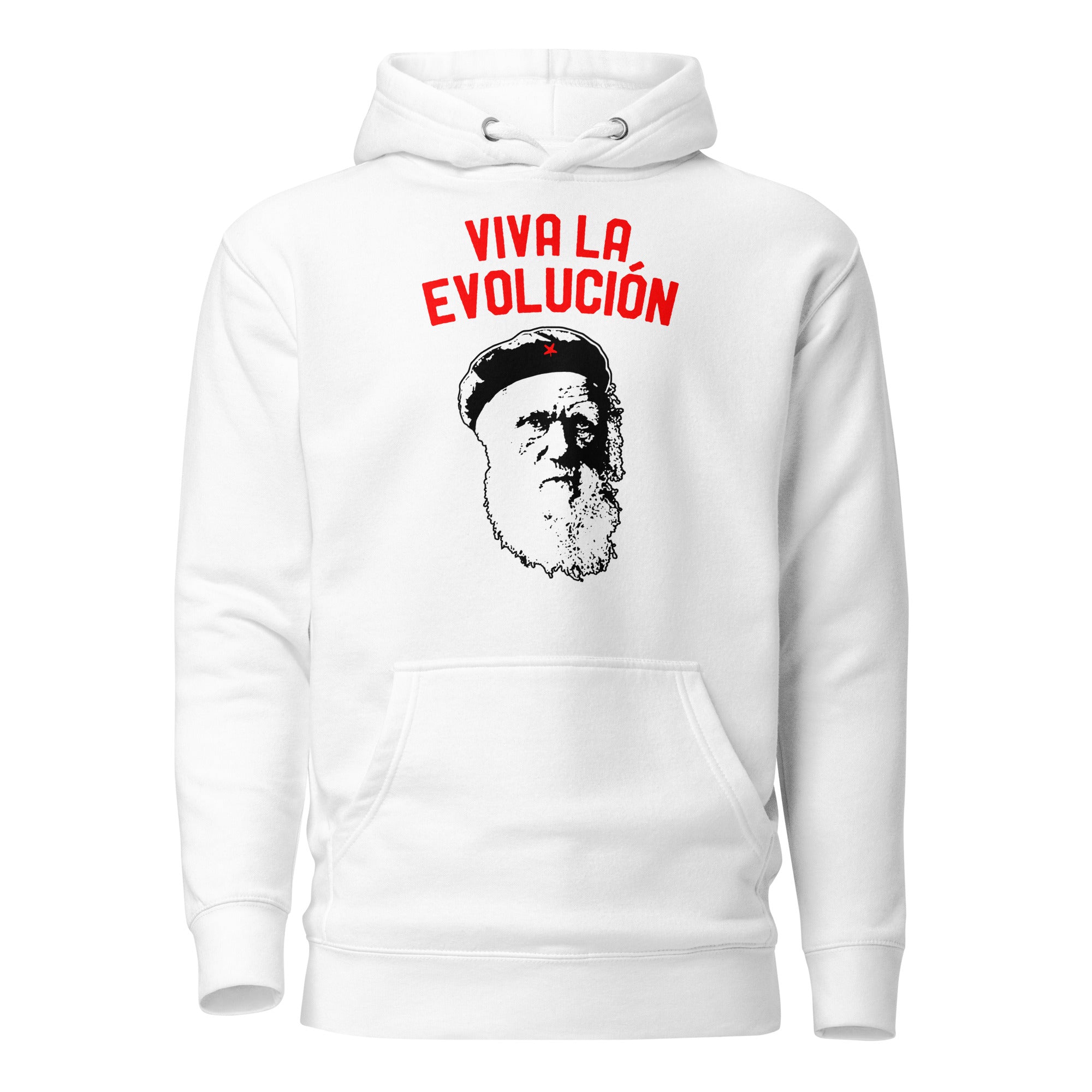 Darwin - Viva la Evolucion - Premium Hoodie - White - The Philosopher's Shirt