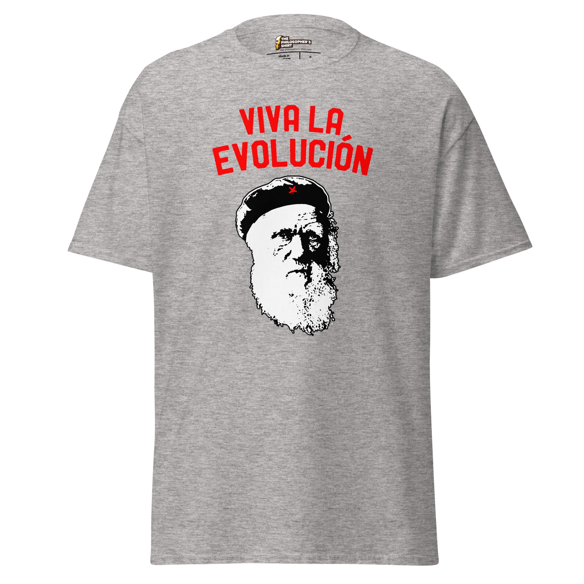 Darwin - Viva la Evolucion - Unisex Classic T-Shirt - Sport Grey - The Philosopher's Shirt
