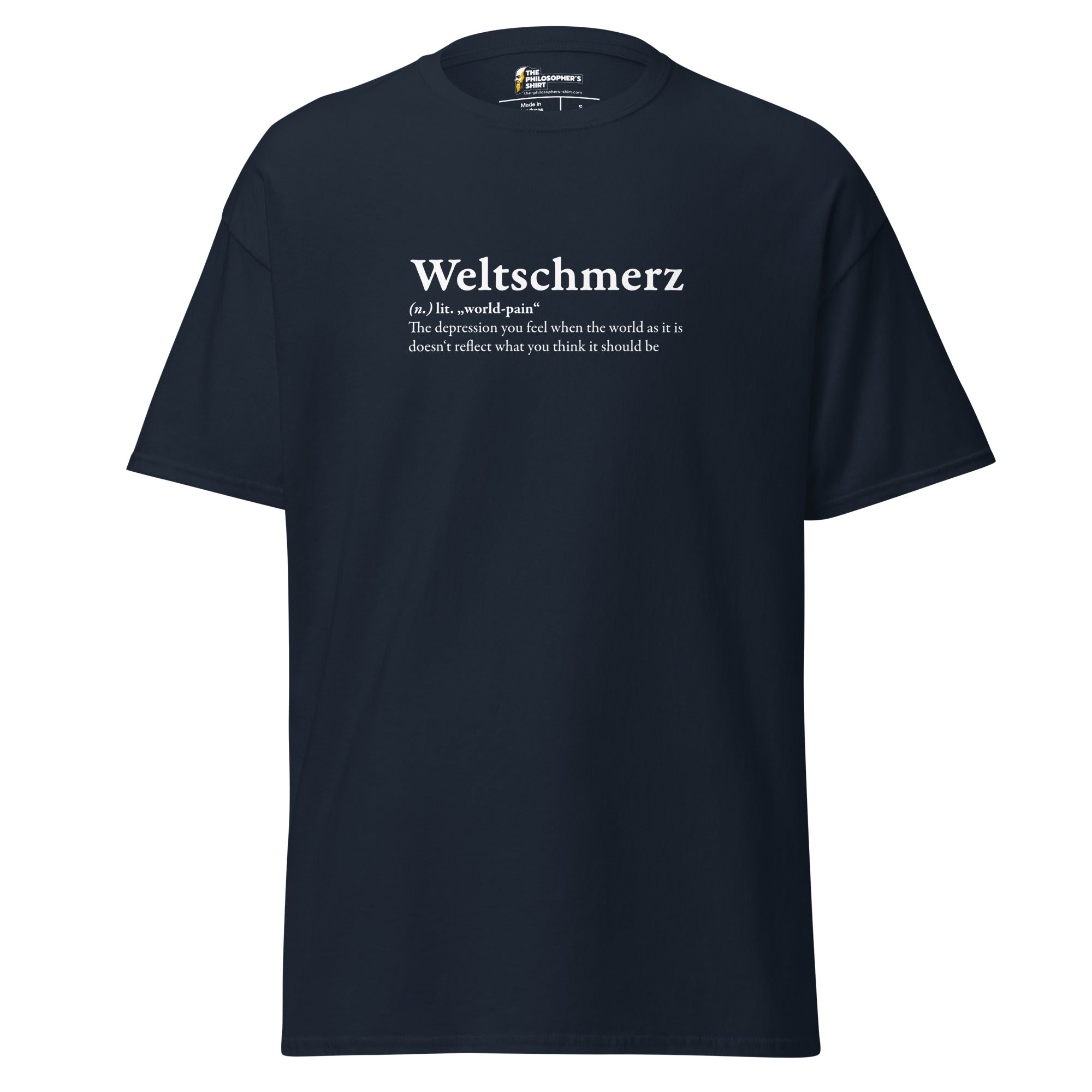 Definition of Weltschmerz - Unisex Classic T-Shirt - Navy - The Philosopher's Shirt