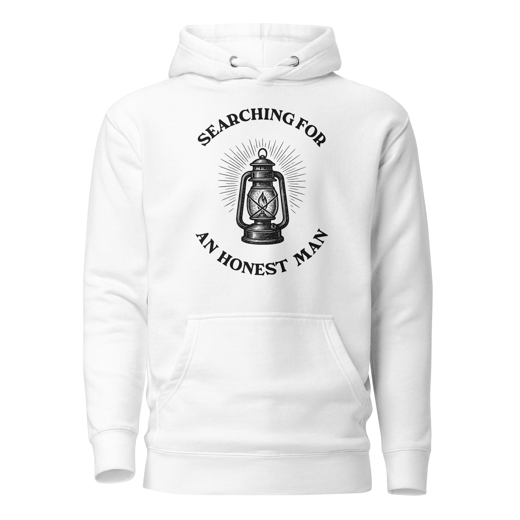 Diogenes' Lantern - Searching for an honest man - Premium Hoodie - White - The Philosopher's Shirt